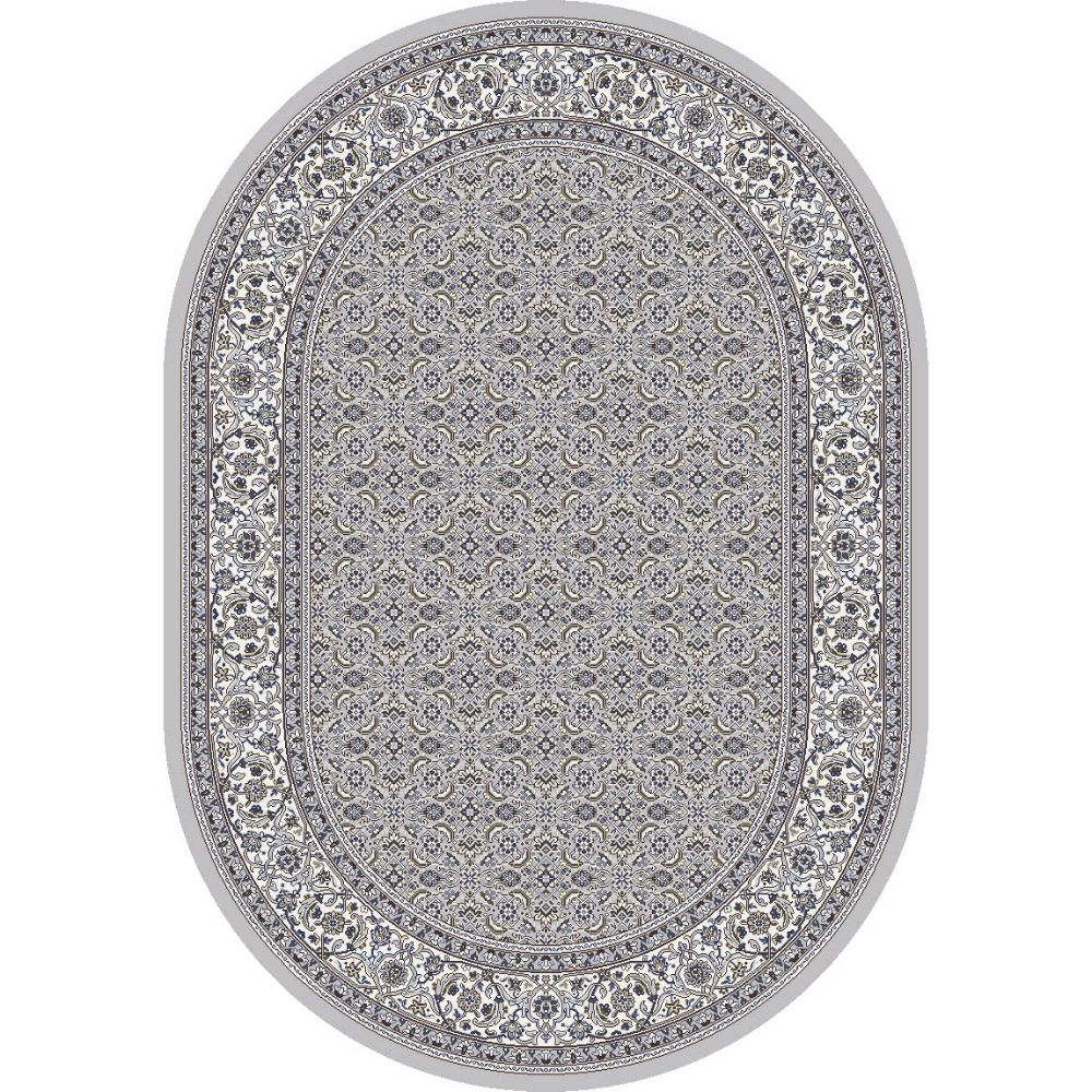 Dynamic Rugs 57011-9666 Ancient Garden 2.7 Ft. X 4.7 Ft. Oval Rug in Soft Grey/Cream